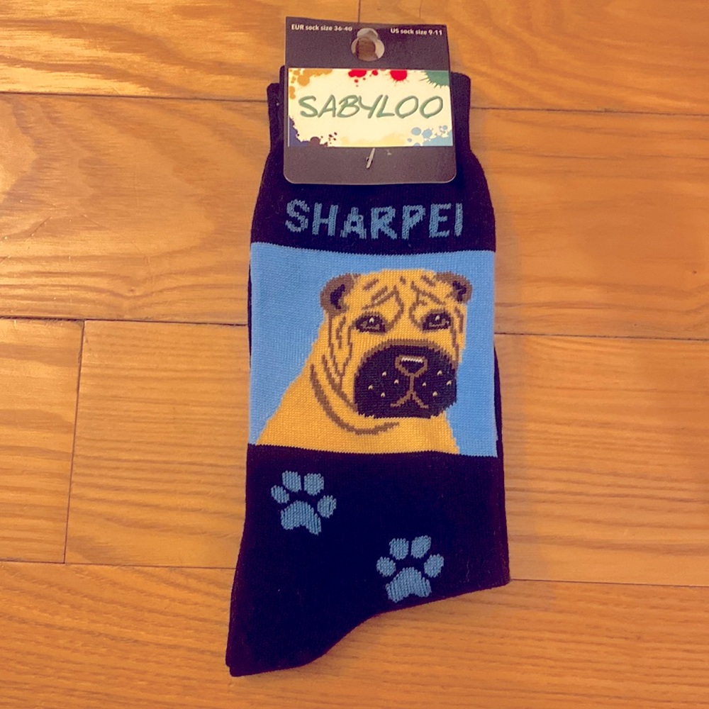 Chinese Sharpei socks US sock size 9-11 woman